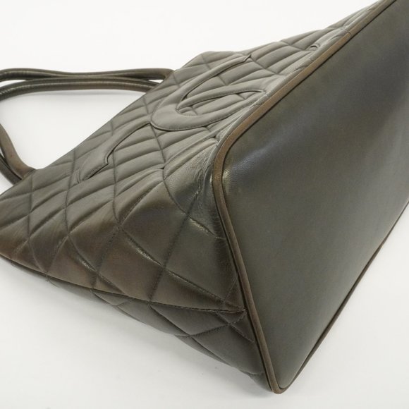 CHANELAuth  Reprint Tote Women's Leather Tote Bag Dark Brown - Picture 10 of 10